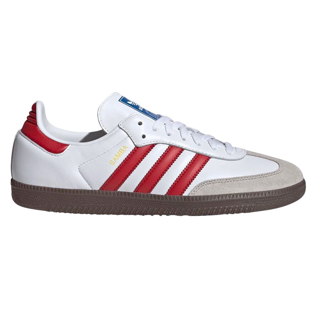 Adidas Men's Samba OG Shoes in White/Red, Size 11